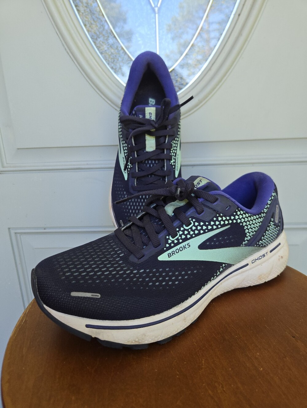 Brooks Ghost 14 Navy Mint Running Shoes Sneakers